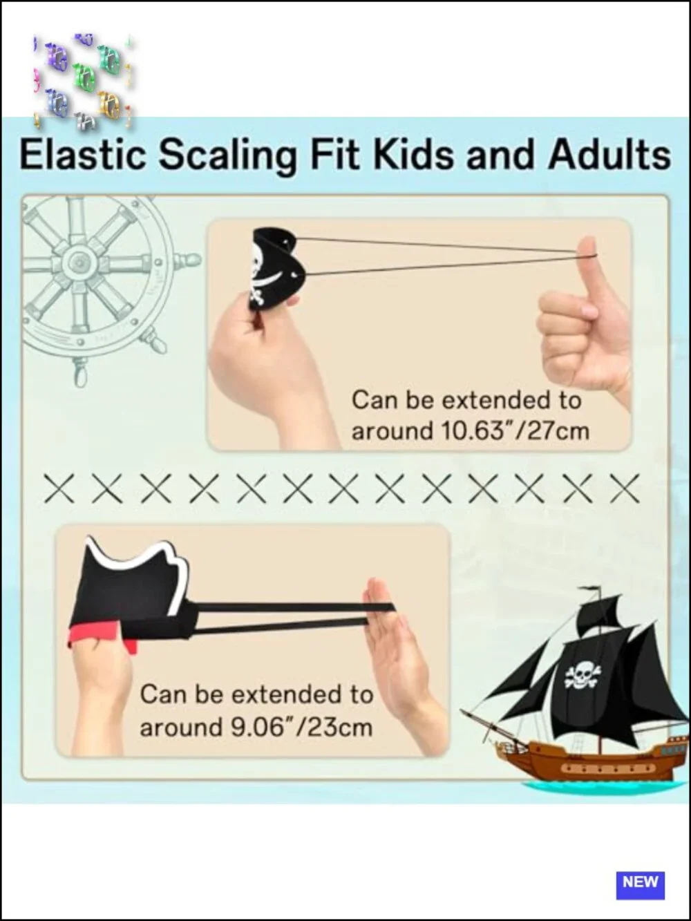 108 Pc Pirate Party Hat Set 36 Kids Eyepatches Mustaches Felt